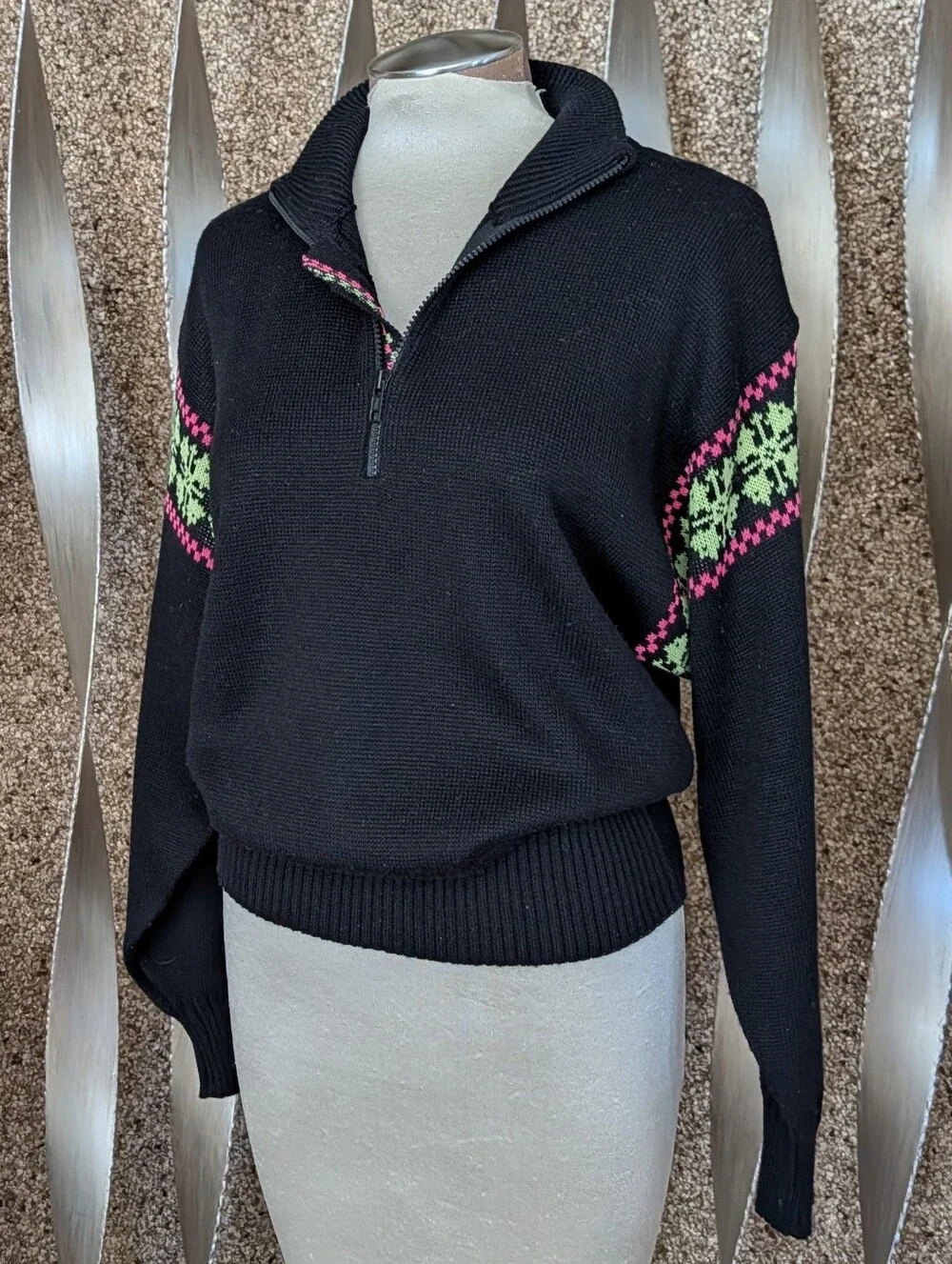 vintage 1980's OBERMEYER ski quarter zip S